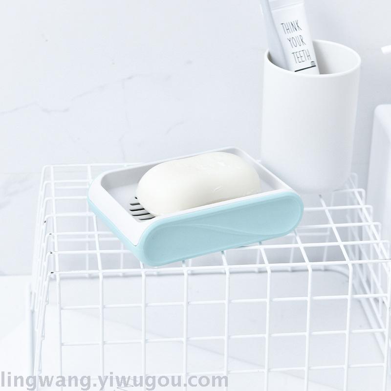 Soap Box Draining Household Portable Creative Soap Holder Plastic Laundry Double-Layer Double-Grid Soap Box