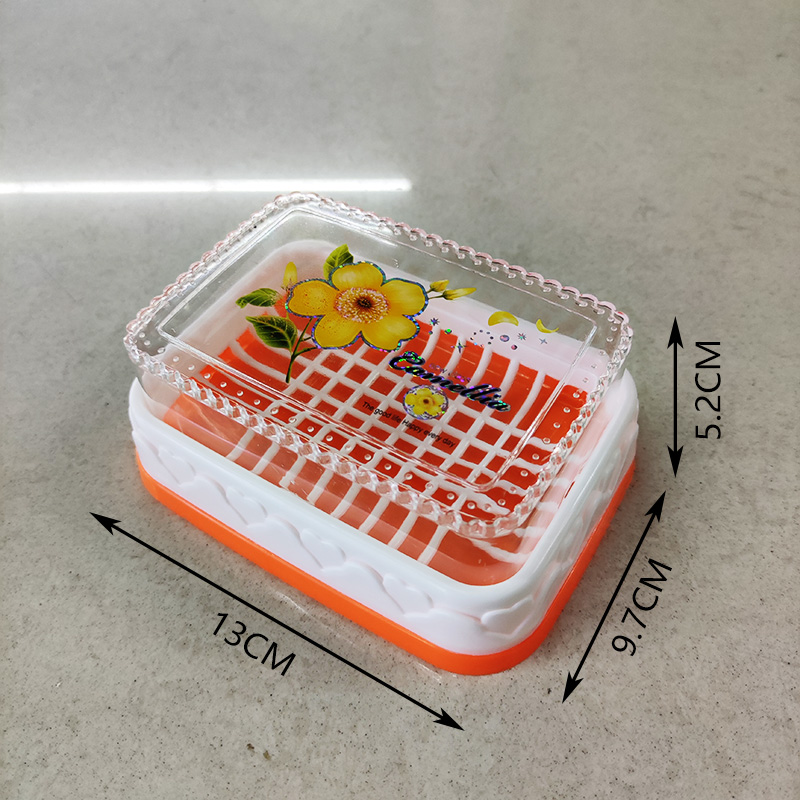 Soap Box Punch-Free Wall-Mounted Soap Dish Soap Box with Lid Waterproof Double Layer Drain Soap Box Soap Dish Soap Box