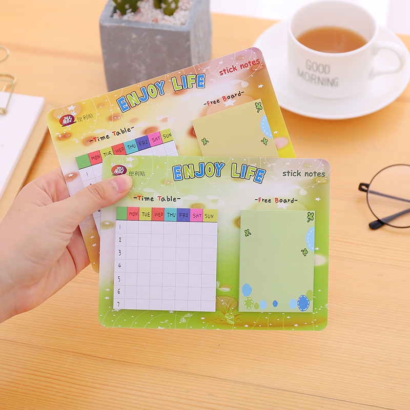 Jujia Stationery Korean Creative Week Plan Schedule Combination Sticky Notes Note Sticker Learning Office Note Wholesale