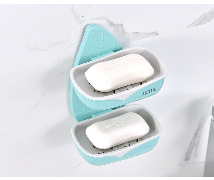 Creative no-punch, no-trace, Charge-Leaf SOAP Box Double Layer of Liquid SOAP Box with Green Lauryl Leaf Hollow out SOAP box for Washing Gargle Creative no-punch, no-trace, Charge-Leaf SOAP Box Double Layer of Liquid SOAP Box with Green Lauryl Leaf Hollow out SOAP box for Washing Gargle