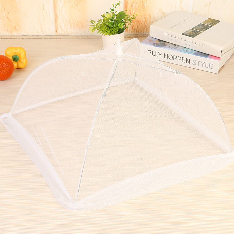 Simple Solid Color Square Folding Removable and Washable Mesh Table Cover Dish Cover Anti Fly Food Cover Factory Direct Sales