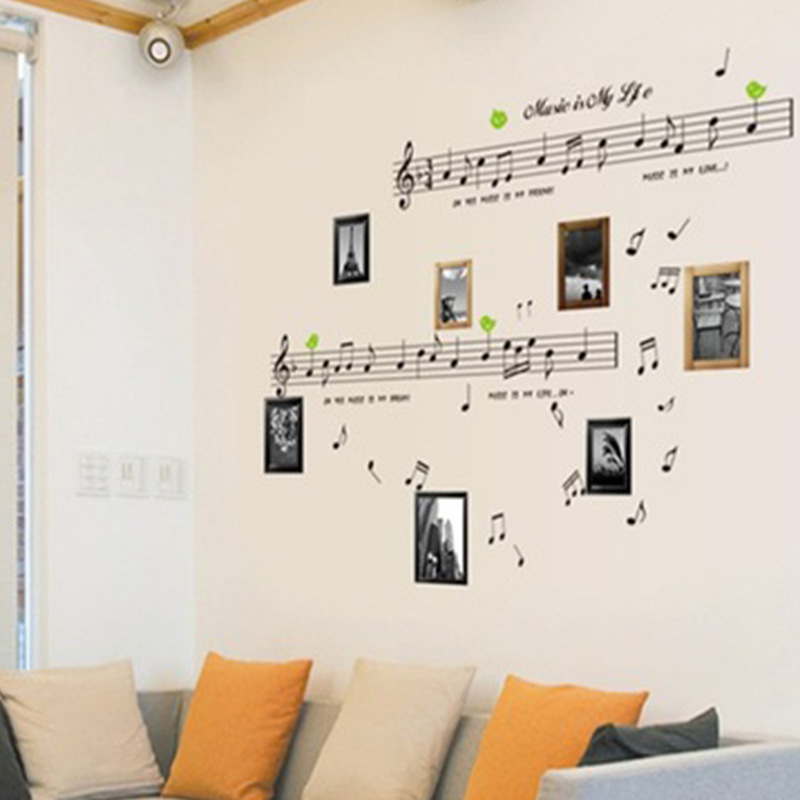 New Creative Fashion Combination Wall Sticker Living Room and Bedroom Wall Decorative Music Staff Musical Note Wallpaper Ay7106 New Creative Fashion Combination Wall Sticker Living Room and Bedroom Wall Decorative Music Staff Musical Note Wallpaper Ay7106