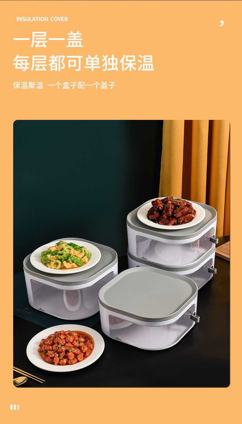 Food Insulated Vegetable Cover Multi-Layer Household Kitchen Winter Leftover Cover Food Cover Transparent Five-Layer Sliding Door Dish Cover