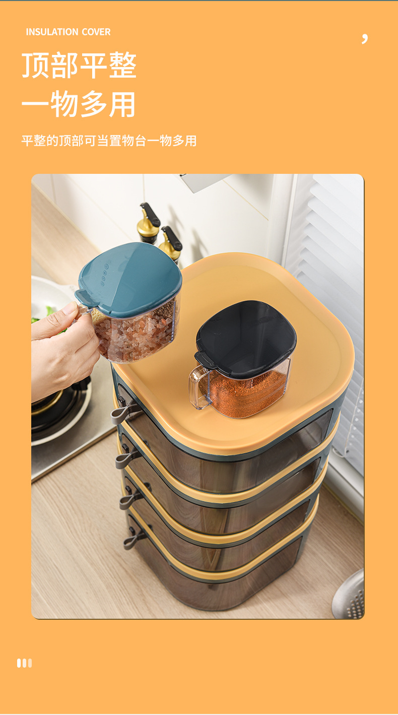 Food Insulated Vegetable Cover Multi-Layer Household Kitchen Winter Leftover Cover Food Cover Transparent Five-Layer Sliding Door Dish Cover