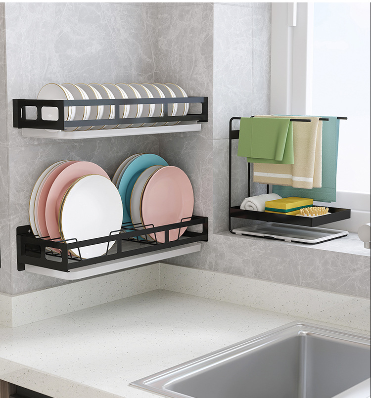 Punch-Free Kitchen Seasoning Rack Bowl Dish Draining Rack Supplies Seasoning Rack Seasoning Storage Rack Pot Cover Rack