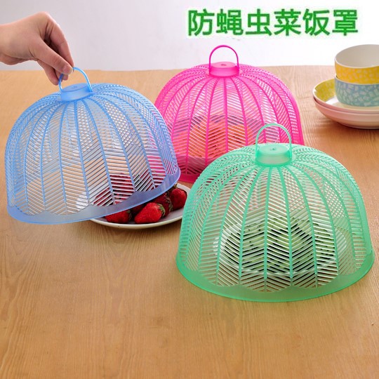 Colorful Plastic Table Cover Food Cover Vegetable Cover Kitchen Summer Fly and Insect Proof Vegetable Cover round Dish Cover Vegetable Cover Sub Food Cover
