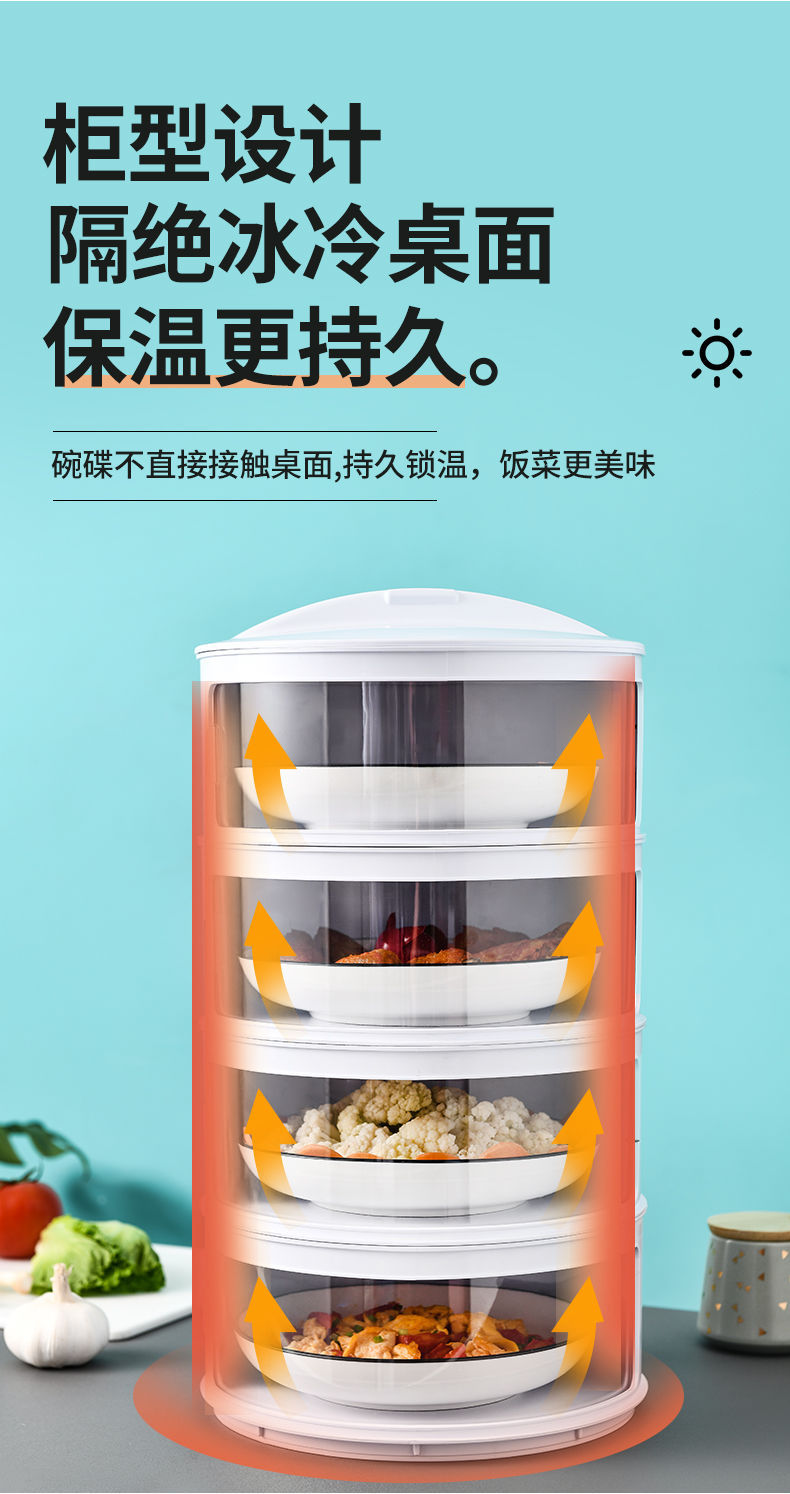 Table Leftovers Storage Box Household Dish Cover Artifact Multi-Layer Foldable Anti Fly Thermal Preservation Dustproof Vegetable Cover
