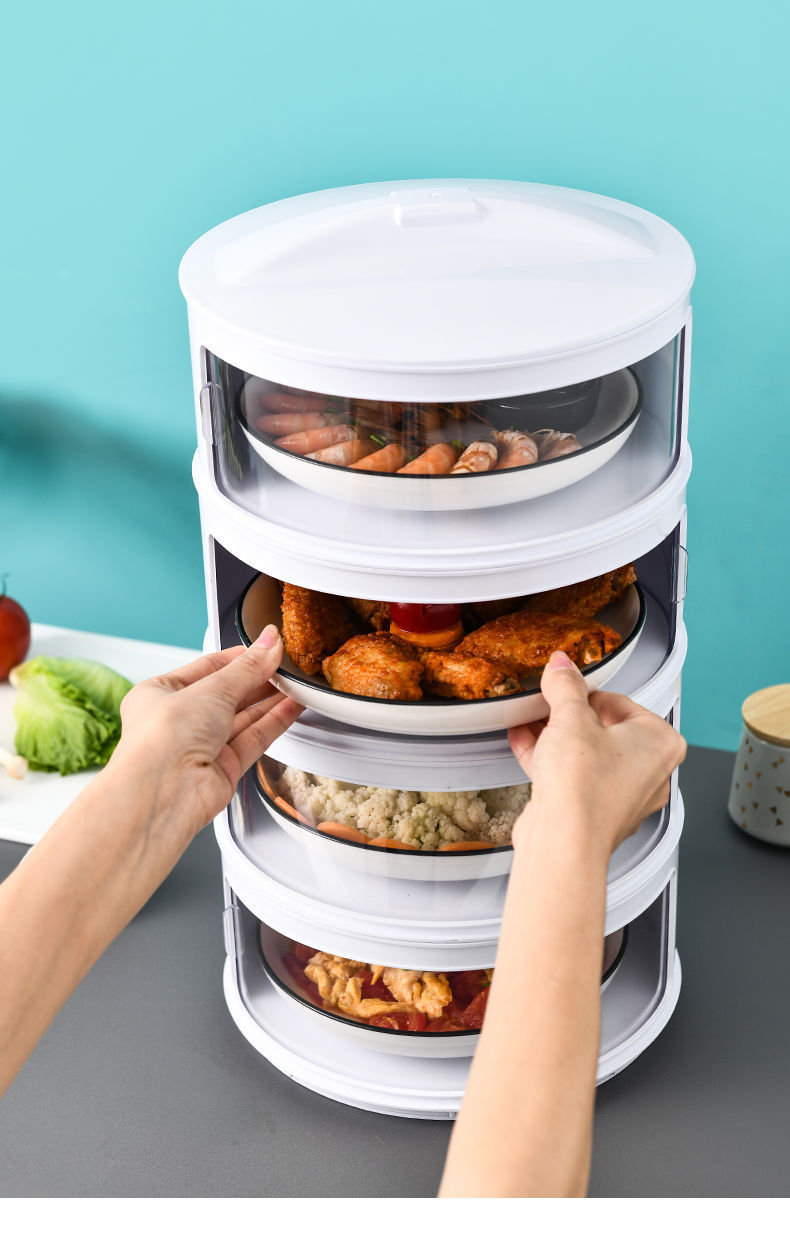 Table Leftovers Storage Box Household Dish Cover Artifact Multi-Layer Foldable Anti Fly Thermal Preservation Dustproof Vegetable Cover