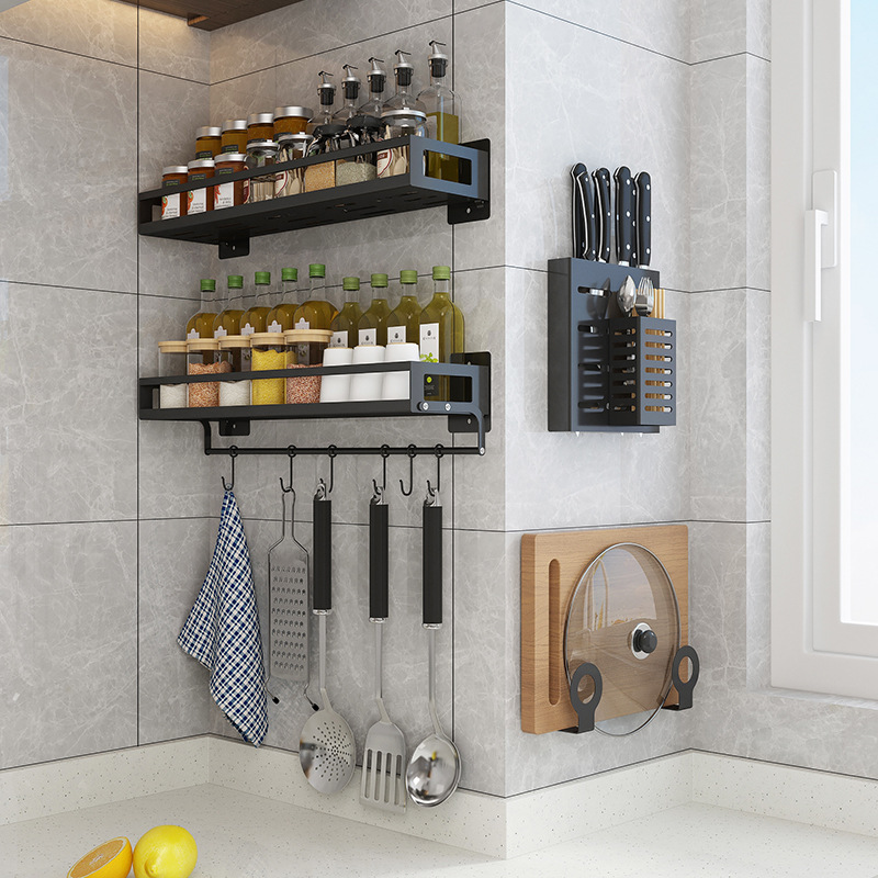 Punch-Free Kitchen Seasoning Rack Bowl Dish Draining Rack Supplies Seasoning Rack Seasoning Storage Rack Pot Cover Rack