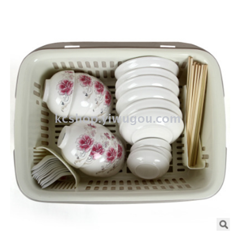 Plastic bowl dish rack with cover drop kitchen cleaning basin