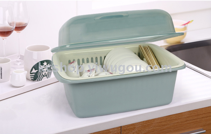 Plastic bowl dish rack with cover drop kitchen cleaning basin Plastic bowl dish rack with cover drop kitchen cleaning basin