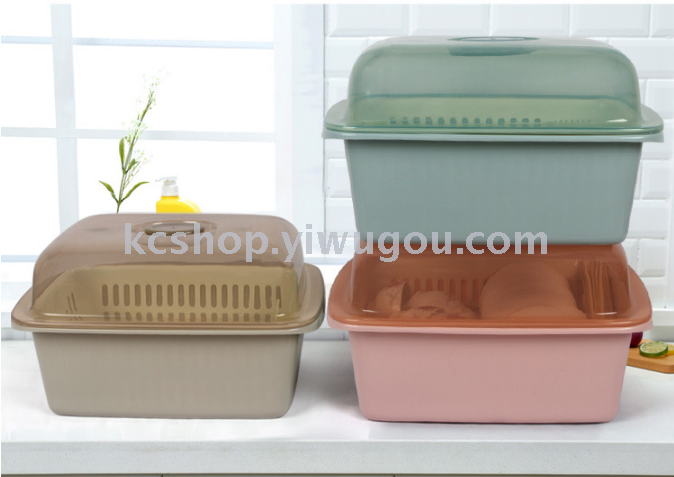 Plastic bowl dish rack with cover drop kitchen cleaning basin Plastic bowl dish rack with cover drop kitchen cleaning basin