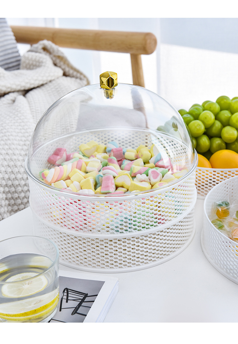Multi-Functional Fruit and Vegetable Basket with Vegetable Basket Drain Basket Hot Pot Basket Hollow Breathable Food Cover Dish Cover Artifact Multi-Layer Overlay
