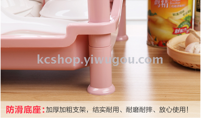 The kitchen cupboard with a large plastic cover two layer rack drainboard table dish rack