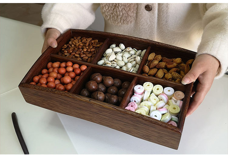 Walnut Candy Box Dried Fruit Tray Snack Dish Nordic Modern Creative with Cover Home Living Room Storage Nut Box Walnut Candy Box Dried Fruit Tray Snack Dish Nordic Modern Creative with Cover Home Living Room Storage Nut Box