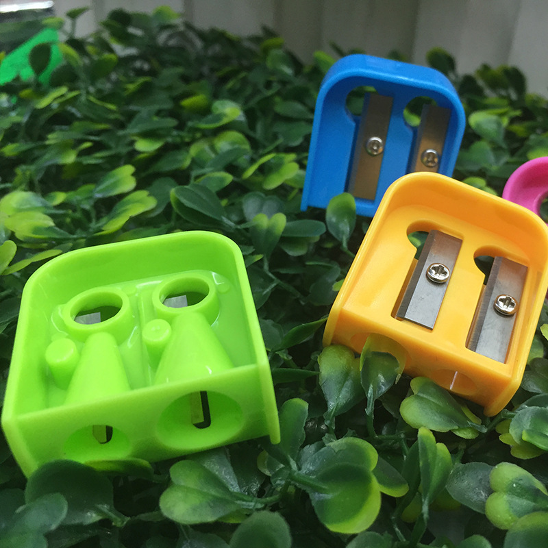 Geometry big hole double hole pencil sharpener pen sharpener wholesale manufacturers direct marketing