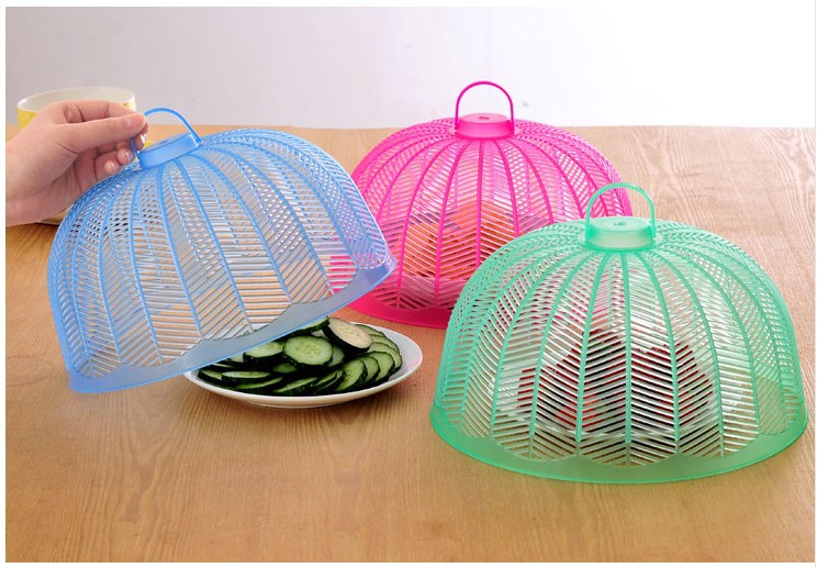 Household Minimalist Hollow Cover Vegetable Cover Plastic Kitchen Round Food Food Cover Vegetable Cover Dustproof Fly-Proof Dining Table Food Cover