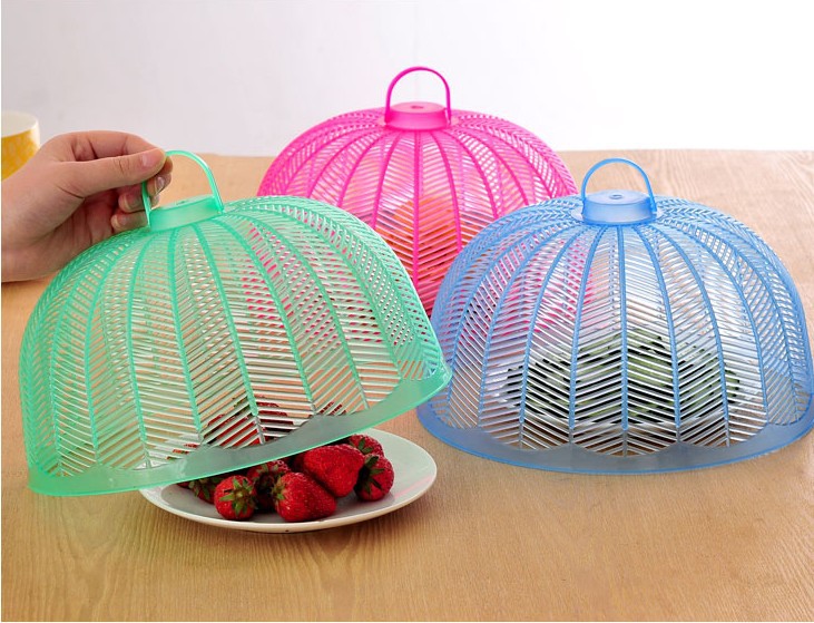 Household Minimalist Hollow Cover Vegetable Cover Plastic Kitchen Round Food Food Cover Vegetable Cover Dustproof Fly-Proof Dining Table Food Cover