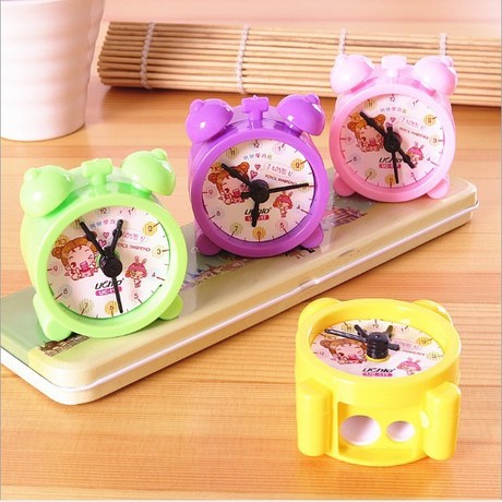 Creative cute Student Award Cartoon Clock double hole pencil Sharpener Pencil Sharpener cute sharpener
