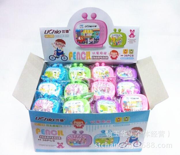 Creative cute Student Award Cartoon Clock double hole pencil Sharpener Pencil Sharpener cute sharpener