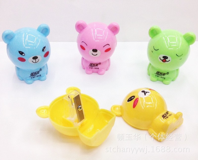 Creative cute Student Award Cartoon Clock double hole pencil Sharpener Pencil Sharpener cute sharpener