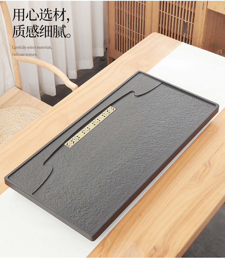 Tea Tray Tea Set Set Home Living Room Kung Fu Simple Black Stone Tea Pitcher Gift Drainage Size Tea Table Tea Tray Tea Set Set Home Living Room Kung Fu Simple Black Stone Tea Pitcher Gift Drainage Size Tea Table