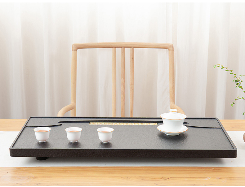Tea Tray Tea Set Set Home Living Room Kung Fu Simple Black Stone Tea Pitcher Gift Drainage Size Tea Table Tea Tray Tea Set Set Home Living Room Kung Fu Simple Black Stone Tea Pitcher Gift Drainage Size Tea Table