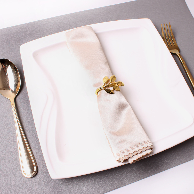 Hotel Wedding Leaf Alloy Napkin Ring Dining Table Napkin Ring Gold and Silver Color Napkin Napkin Ring Cross-Border Hotel Wedding Leaf Alloy Napkin Ring Dining Table Napkin Ring Gold and Silver Color Napkin Napkin Ring Cross-Border