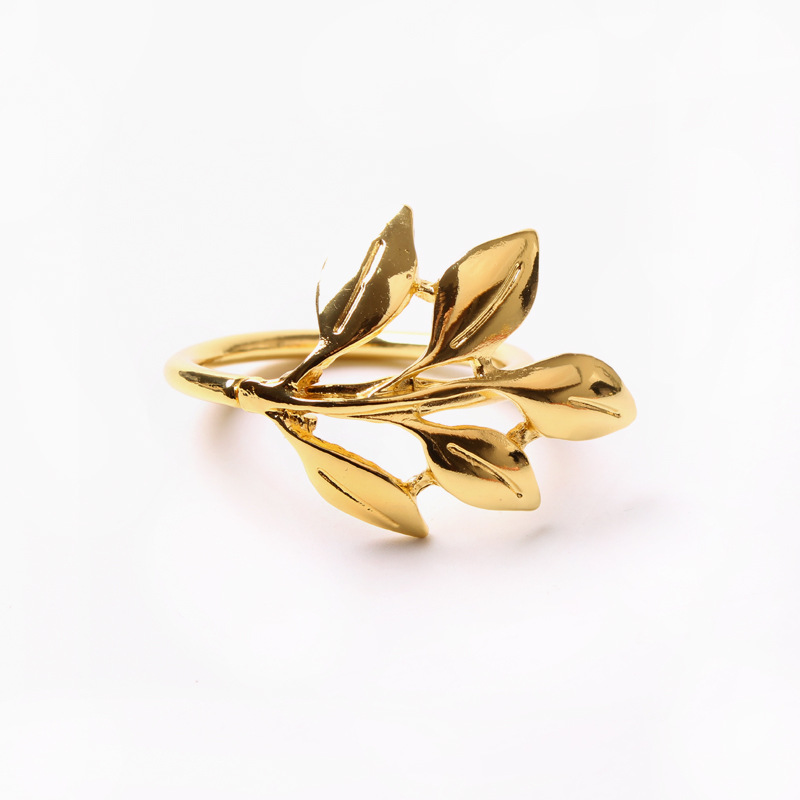 Hotel Wedding Leaf Alloy Napkin Ring Dining Table Napkin Ring Gold and Silver Color Napkin Napkin Ring Cross-Border Hotel Wedding Leaf Alloy Napkin Ring Dining Table Napkin Ring Gold and Silver Color Napkin Napkin Ring Cross-Border