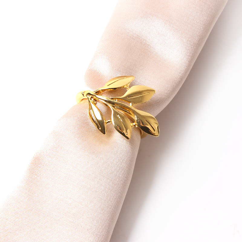 Hotel Wedding Leaf Alloy Napkin Ring Dining Table Napkin Ring Gold and Silver Color Napkin Napkin Ring Cross-Border Hotel Wedding Leaf Alloy Napkin Ring Dining Table Napkin Ring Gold and Silver Color Napkin Napkin Ring Cross-Border