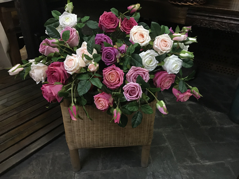 Moist Feeling Rose Living Room Table Decoration Long Branch Fake Flower Wedding Photography Flower Wall Layout Matching Moist Feeling Rose Living Room Table Decoration Long Branch Fake Flower Wedding Photography Flower Wall Layout Matching