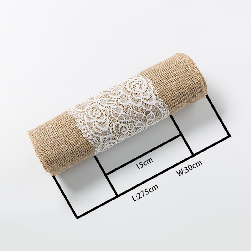 Manufacturers direct European and American retro style linen lace table flag chair Christmas party craft wedding decoration supplies
