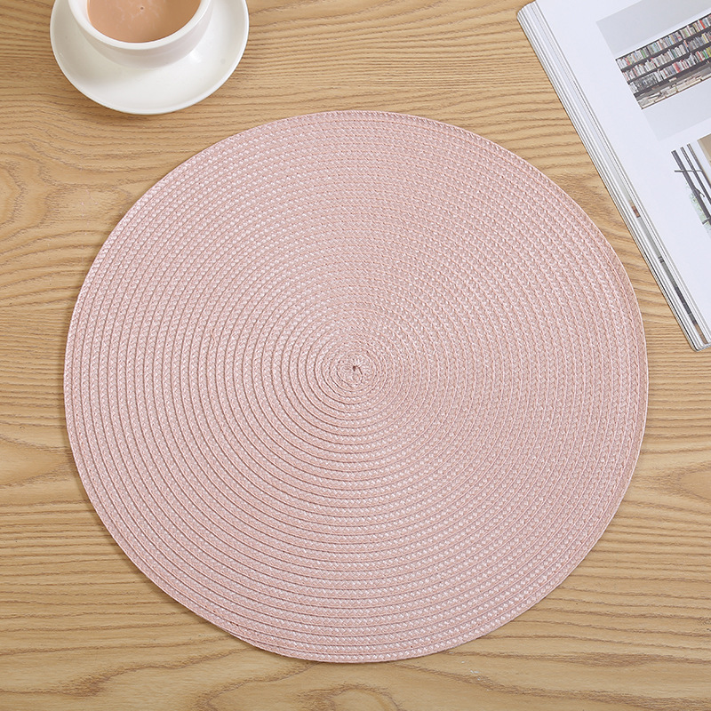 Japanese color woven table mat PP environmental protection Circular Western mat heat factory as mildew-proof table cloth coasters wholesale Japanese color woven table mat PP environmental protection Circular Western mat heat factory as mildew-proof table cloth coasters wholesale