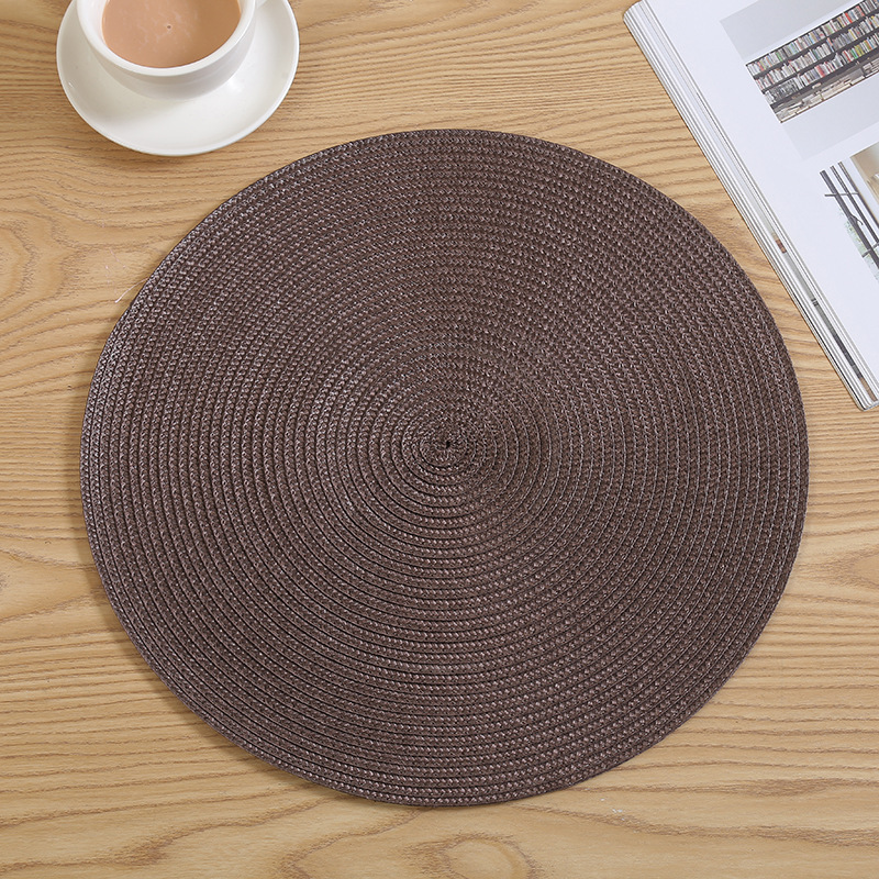 Japanese color woven table mat PP environmental protection Circular Western mat heat factory as mildew-proof table cloth coasters wholesale Japanese color woven table mat PP environmental protection Circular Western mat heat factory as mildew-proof table cloth coasters wholesale
