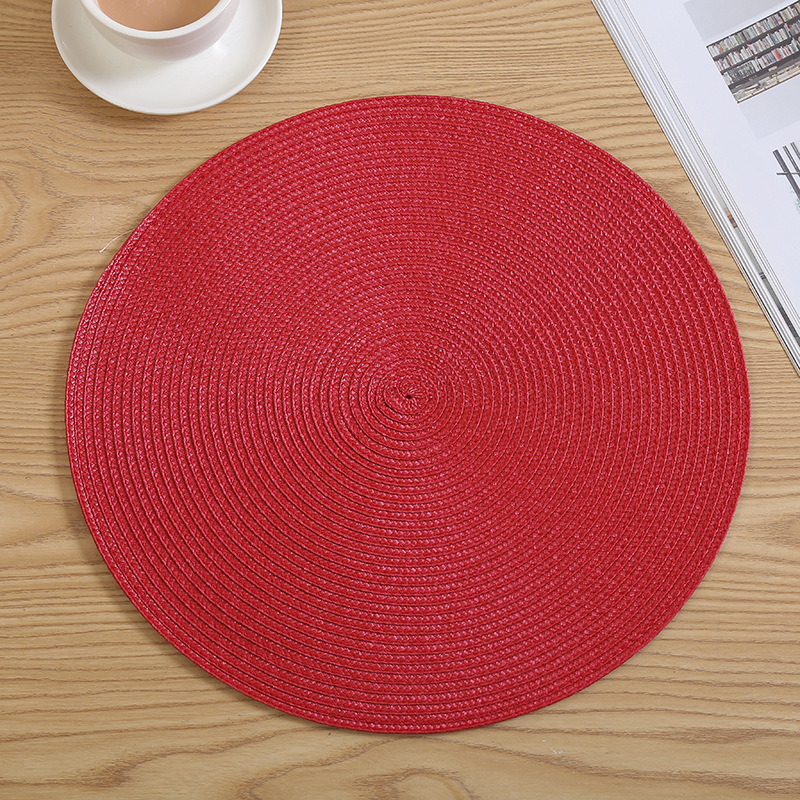 Japanese color woven table mat PP environmental protection Circular Western mat heat factory as mildew-proof table cloth coasters wholesale Japanese color woven table mat PP environmental protection Circular Western mat heat factory as mildew-proof table cloth coasters wholesale