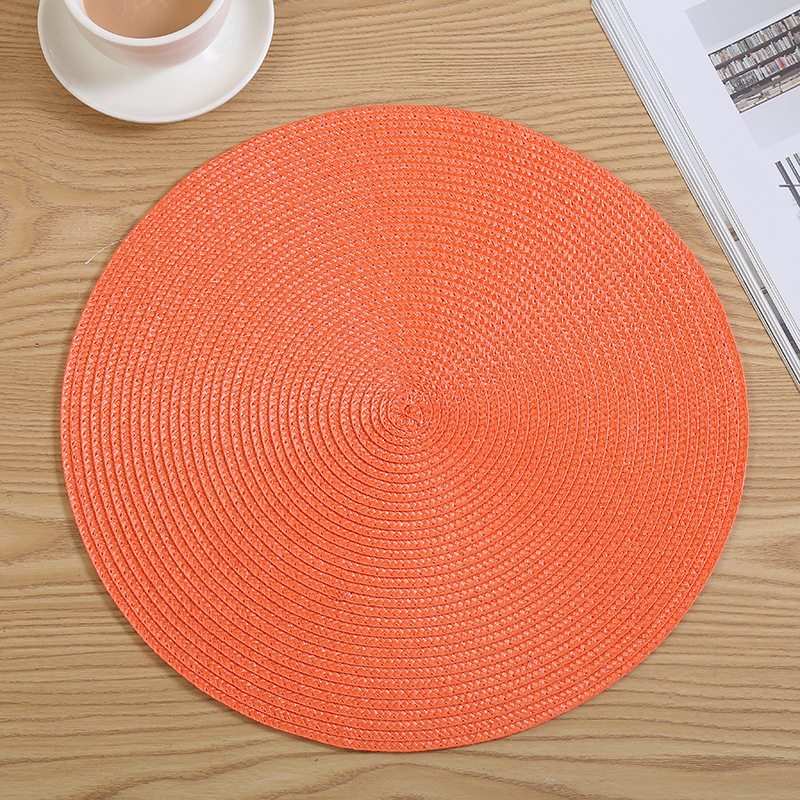 Japanese color woven table mat PP environmental protection Circular Western mat heat factory as mildew-proof table cloth coasters wholesale Japanese color woven table mat PP environmental protection Circular Western mat heat factory as mildew-proof table cloth coasters wholesale