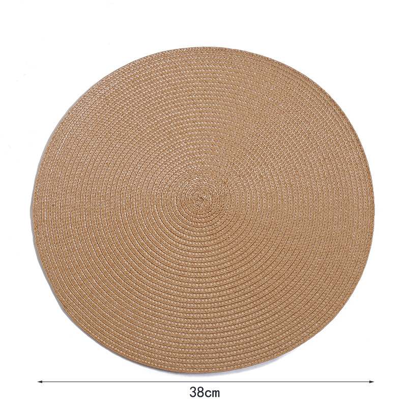 Japanese color woven table mat PP environmental protection Circular Western mat heat factory as mildew-proof table cloth coasters wholesale Japanese color woven table mat PP environmental protection Circular Western mat heat factory as mildew-proof table cloth coasters wholesale