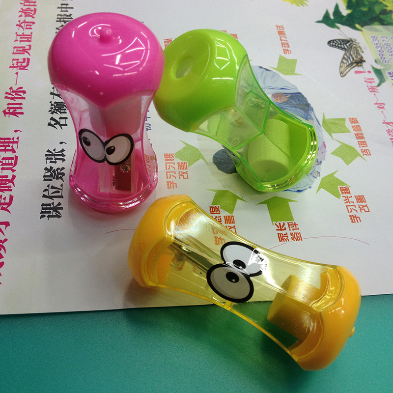Apple heart pencil sharpener eraser combined with manual single-hole pencil sharpener