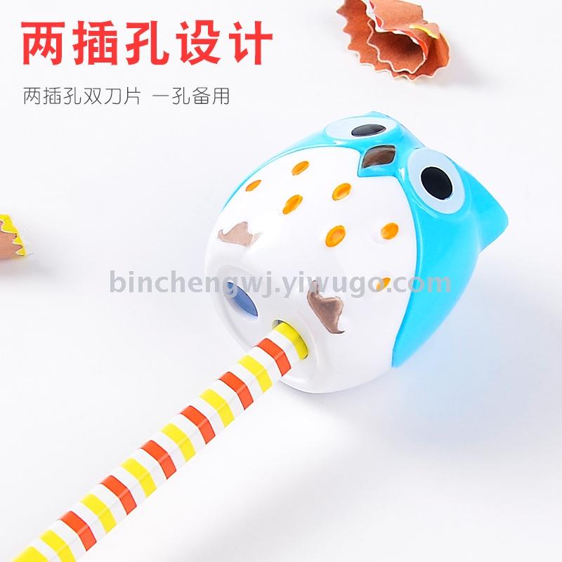 Owl Pencil Sharpener double hole pencil sharpener student pencilsharpener stationery wholesale