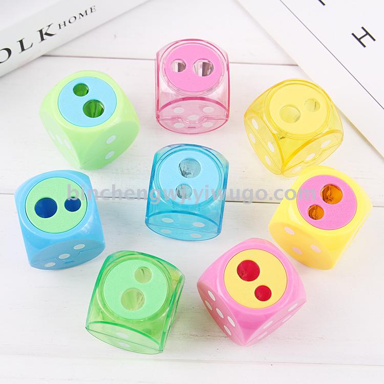 Dice pencil sharpenet double  hole pencil sharpener stationery