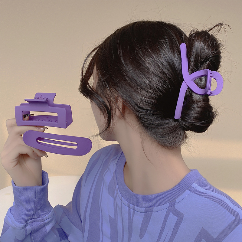 Catharanthus Roseus Blue Barrettes Super Girl All-Match Internet Celebrity Palette Hair Clip Back Head Simple Temperament Shark Clip Hair Accessories