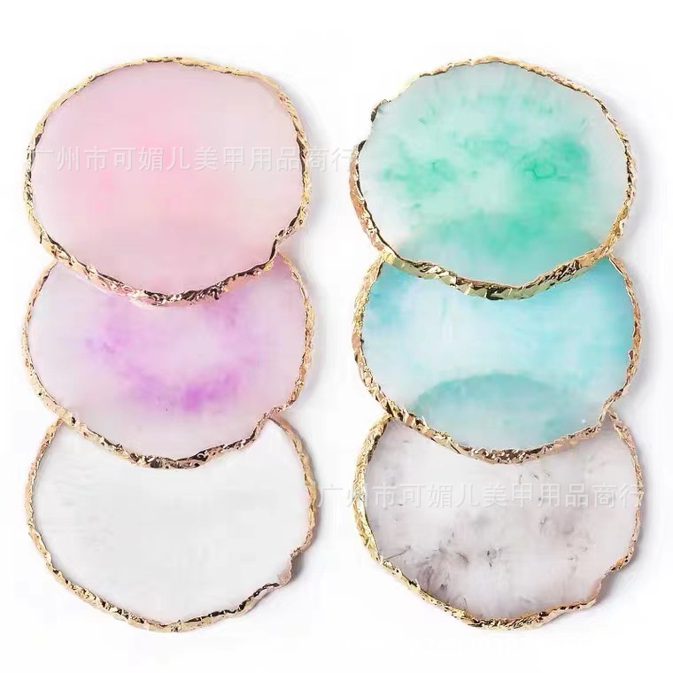 Cross-Border Nail Art Palette Resin Agate Slices Nail Painting Palette Nail Tip Exhibition Board Tools