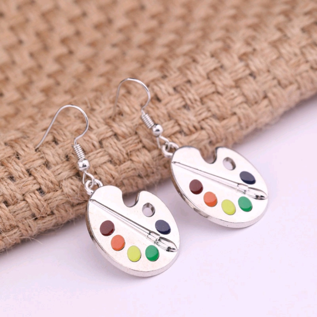 European and American New Creative Drawing Board Palette Earrings Earrings Artist Temperament Earrings Simple Drop Oil Ear Hook Wholesale European and American New Creative Drawing Board Palette Earrings Earrings Artist Temperament Earrings Simple Drop Oil Ear Hook Wholesale