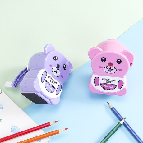 Dongyang Stationery dy-8403 Creative Cartoon Three bears Automatic advance and the Retreat pencil Sharpener Factory Direct sale