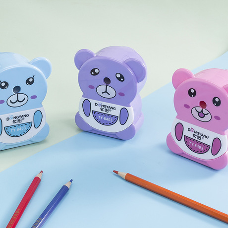 Dongyang Stationery dy-8403 Creative Cartoon Three bears Automatic advance and the Retreat pencil Sharpener Factory Direct sale