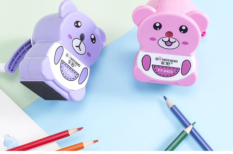 Dongyang Stationery dy-8403 Creative Cartoon Three bears Automatic advance and the Retreat pencil Sharpener Factory Direct sale Dongyang Stationery dy-8403 Creative Cartoon Three bears Automatic advance and the Retreat pencil Sharpener Factory Direct sale