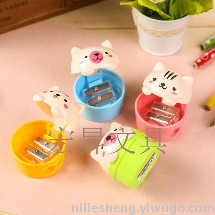 Cartoon double-hole pencil sharpener high-quality blades mixed color students pencil sharpener plastic pencil reel children pencil sharpener pen plane Cartoon double-hole pencil sharpener high-quality blades mixed color students pencil sharpener plastic pencil reel children pencil sharpener pen plane