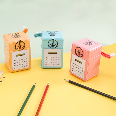 Dongyang Stationery 8402 Creative function 3 in 1 Office Student computer hand pencil sharpener pencil sharpener machine