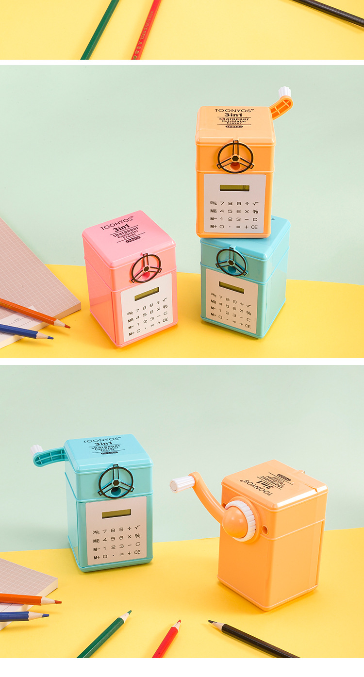 Dongyang Stationery 8402 Creative function 3 in 1 Office Student computer hand pencil sharpener pencil sharpener machine Dongyang Stationery 8402 Creative function 3 in 1 Office Student computer hand pencil sharpener pencil sharpener machine