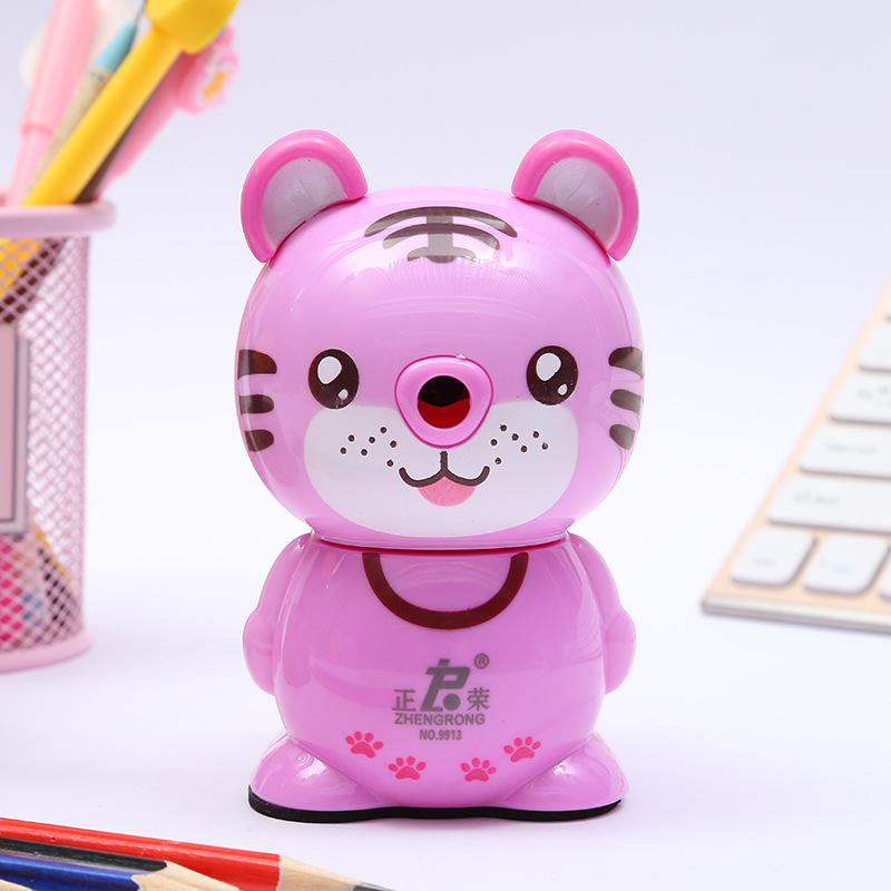 Zhengrong cartoon tiger shape pencil sharpener creative students hand sharpener automatic pen sharpener into the pen Zhengrong cartoon tiger shape pencil sharpener creative students hand sharpener automatic pen sharpener into the pen